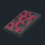 Poppies in Viva Magenta Tri-fold Geldbeutel<br><div class="desc">Vektormuster aus handgezeichnet Mohn.</div>