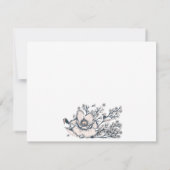Poppies Ink Lineart Brautparty Rezept Mitteilungskarte (Rückseite)