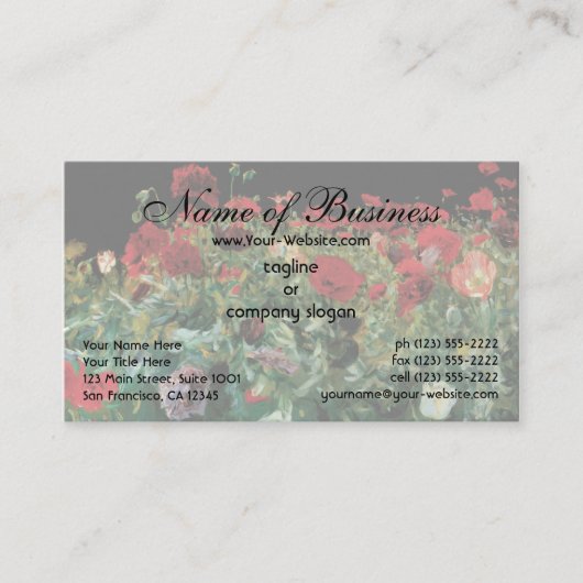 Poppies, John Singer Sargent, Vintage Realismus Ar Visitenkarte (Vorderseite)