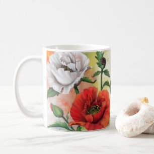 Poppies Kaffee Tasse Mohn Blume