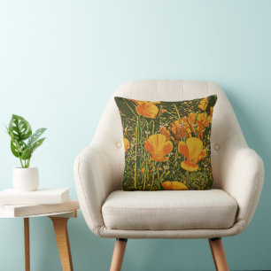 Poppies-Kissen mit Poster-Effekt Kissen