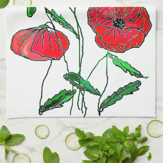 Poppies Küchentuch (Gefaltet)