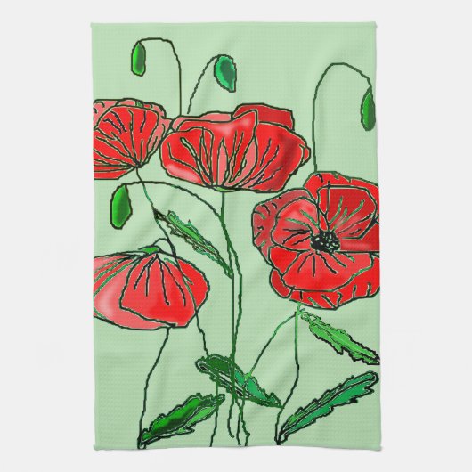 Poppies Küchentücher - Farbe auswählen (Vertikal)