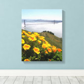 Poppies lächeln an der Golden Gate Bridge 11x14x.7 Leinwanddruck (Insitu (Holzboden))