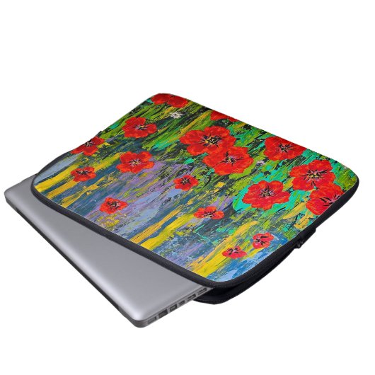 Poppies Lap Top Bag Laptopschutzhülle (Vorne Knopf)
