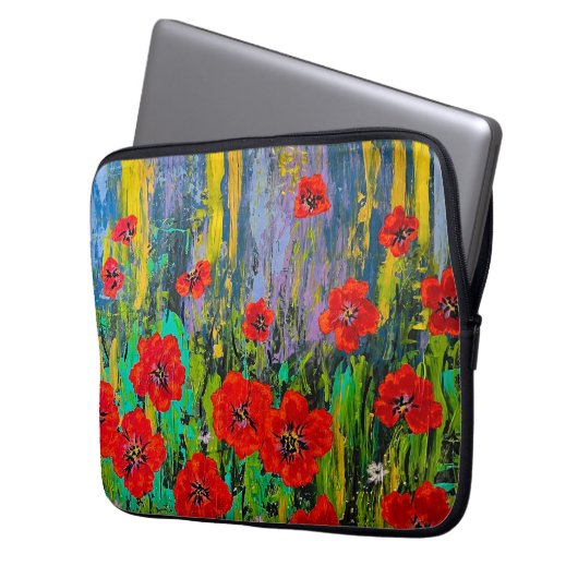 Poppies Lap Top Bag Laptopschutzhülle (Vorderseite Links)