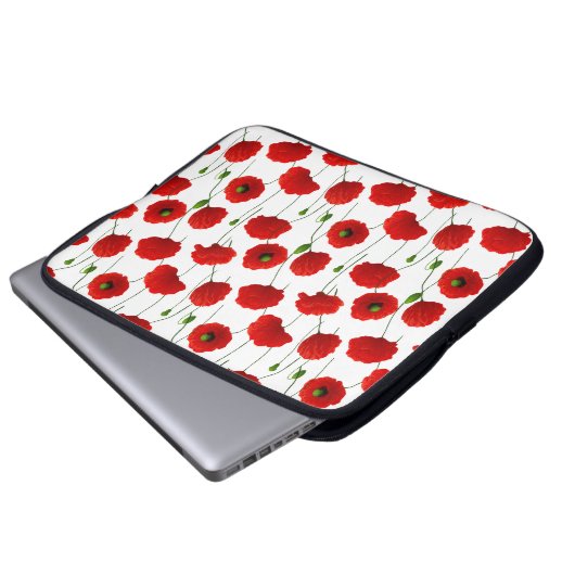 Poppies Laptopschutzhülle (Vorne Knopf)