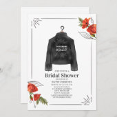 Poppies Leather Jacket Future Mrs. Brautparty Einladung (Vorne/Hinten)