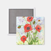 'Poppies' Magnet (Vorderseite/Rückseite)
