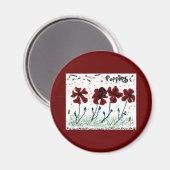 Poppies Magnet (Vorderseite/Rückseite)