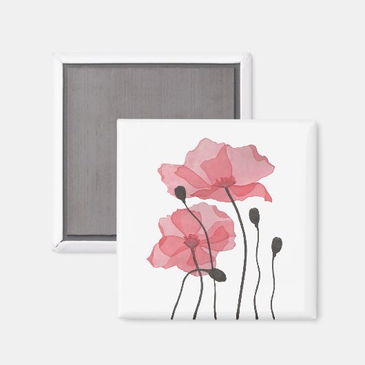 Poppies Magnet (Vorderseite/Rückseite)