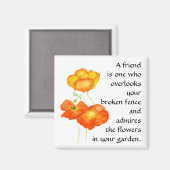 Poppies Magnet - Freundschaft (Vorderseite/Rückseite)