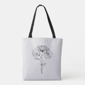 Poppies Minimalistisch Art Line Zeichnend Tasche (Rückseite)