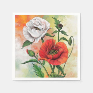Poppies Napkins Poppy Blume Serviette