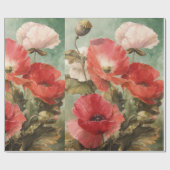poppies on wrapping paper geschenkpapier (Flach)