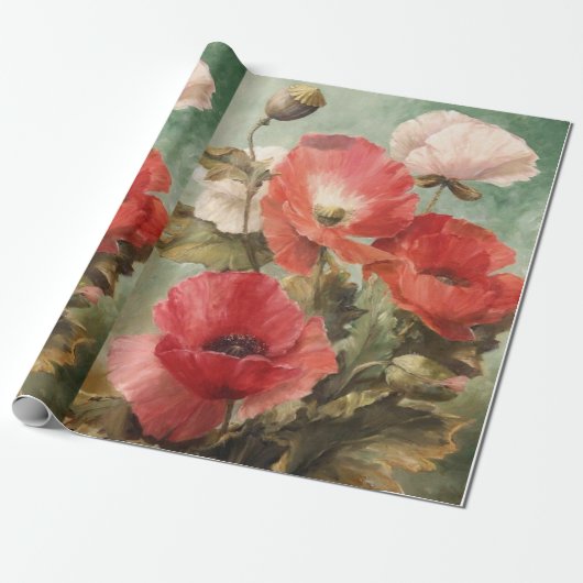 poppies on wrapping paper geschenkpapier (Ungerollt)