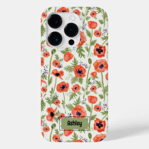 Poppies Orange Floral Pattern Case-Mate iPhone 14 Pro Hülle
