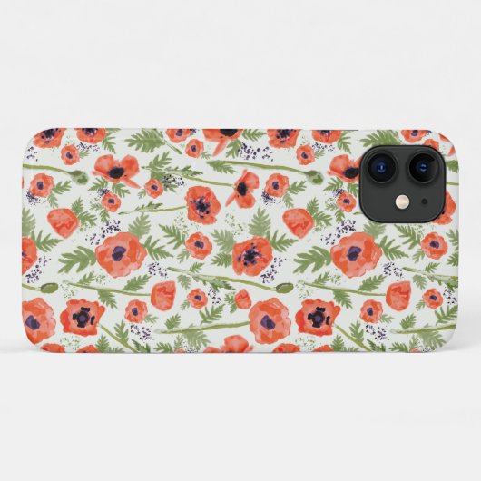Poppies Orange Floral Pattern Case-Mate iPhone Hülle (Rückseite (Horizontal))
