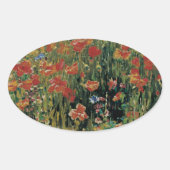 Poppies Ovaler Aufkleber (Vorderseite)