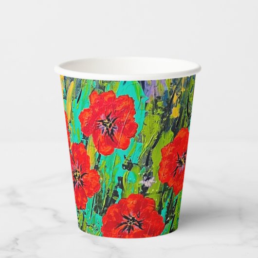 Poppies Paper Cups Pappbecher (Vorderseite)