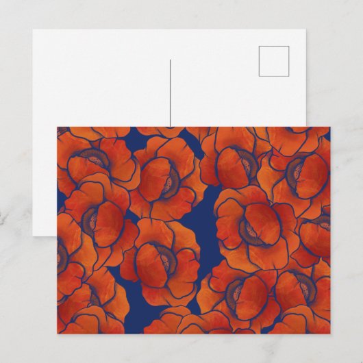 Poppies Pattern Art Poppy Postkarte (Vorne/Hinten)