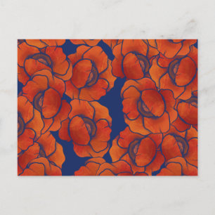 Poppies Pattern Art Poppy Postkarte