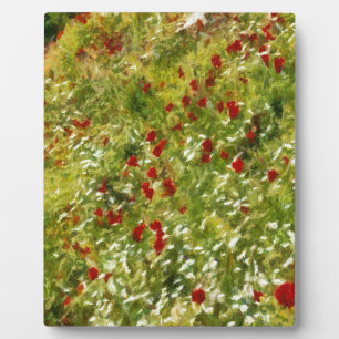 Poppies Pointillism Art Abstrakt Art Fotoplatte