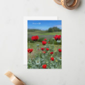 Poppies & Poppy Heads Mitteilungskarte (Vorderseite/Rückseite Beispiel)