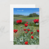 Poppies & Poppy Heads Mitteilungskarte (Vorne/Hinten)