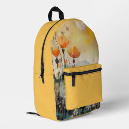 Poppies Poppy Landschaftsgelber individuelle Name Bedruckter Rucksack