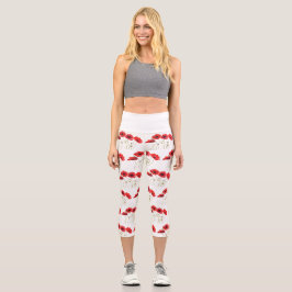 Poppies Poppy Rote Blume Blumenkohl Wildblumen Capri Leggings