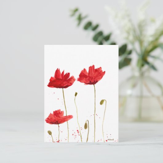 Poppies Postkarte (Stehend Vorderseite)