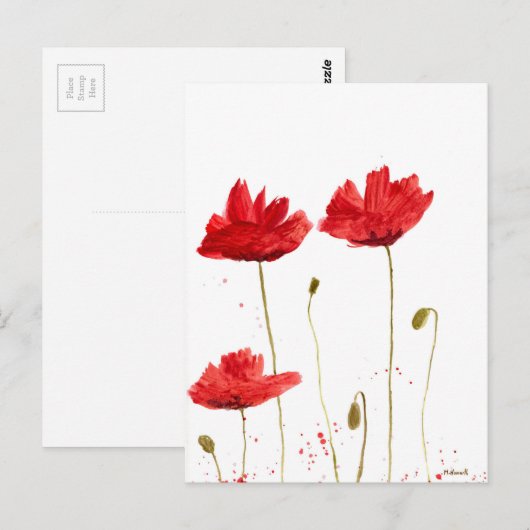 Poppies Postkarte (Vorne/Hinten)