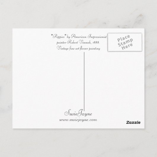 Poppies Postkarte (Rückseite)