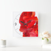 Poppies Quadratische Wanduhr (Zuhause)