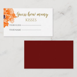Poppies raten, wie viele Küsse Bridal-Spiel Begleitkarte