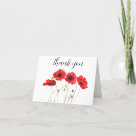 Poppies Red Floral Baby Shower Danke