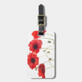 Poppies Rote Blume Aquarellfarben Wildblumen Rusti Gepäckanhänger (Vorderseite vertikal)