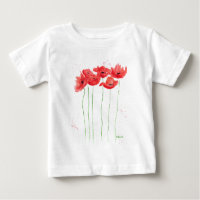 Poppies rote Blume Wasserfarbene Wildblumen