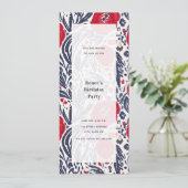 Poppies Rotes Weißes und Blaues Generikales Party Einladung (Stehend Vorderseite)