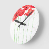 Poppies Runde Wanduhr (Winkel)