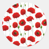 Poppies Runder Aufkleber (Vorderseite)