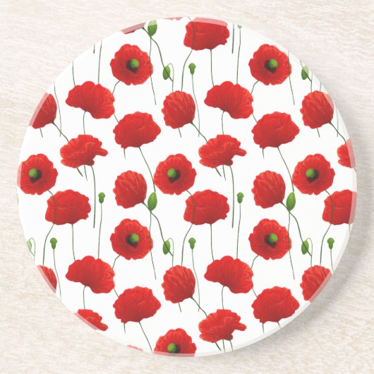 Poppies Sandstein Untersetzer (Vorne)