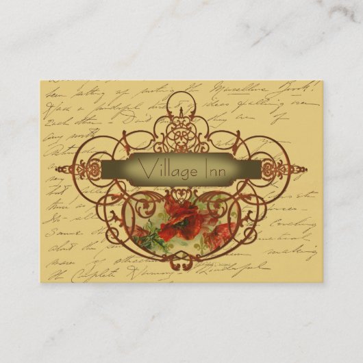 Poppies & Scrolls Steampunk Design Visitenkarte (Vorderseite)