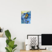 Poppies so Blue Art Poster/Print Poster (Heimbüro)