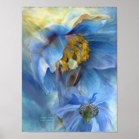 Poppies so Blue Art Poster/Print Poster (Vorne)