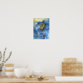 Poppies so Blue Art Poster/Print Poster (Küche)