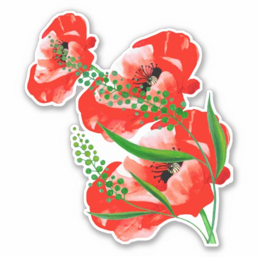 Poppies Sticker (Vorderseite)