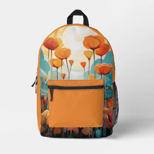 Poppies sunrise orange individuelle Name Bedruckter Rucksack