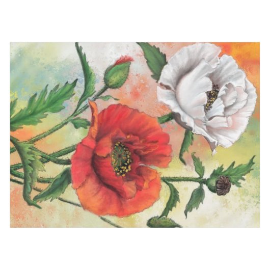 Poppies Tablecloth Tischdecke (Vorderseite (Horizontal))